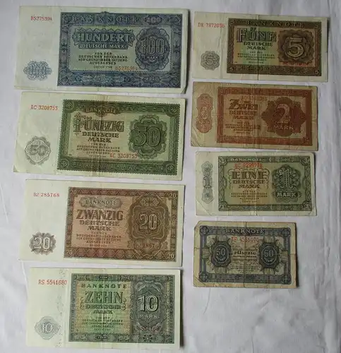 Banknoten 50 Pfennig bis 100 Mark DDR 1948 gebrauchte Erhaltung (124081)