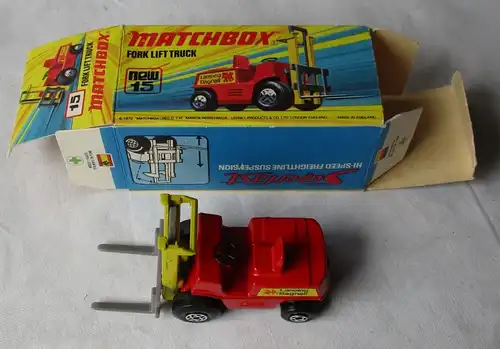 Matchbox Superfast Fork Lift Truck Nr. 15 Lesney Products 1972 OVP (111521)