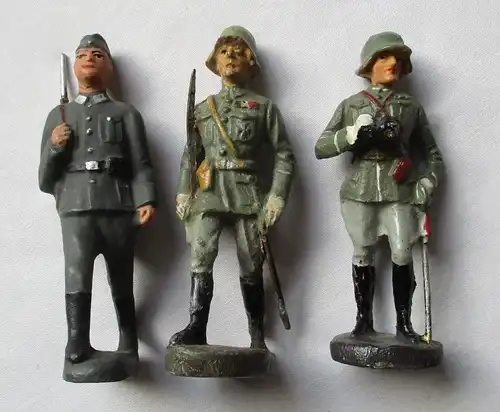Lineol Elastolin Masse Figur Soldaten in Uniform um 1930 (161233)