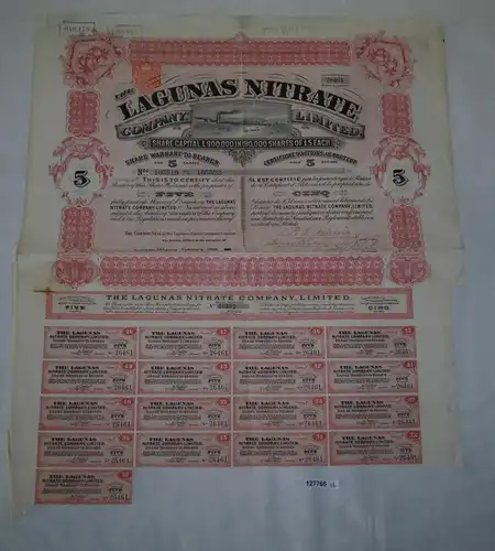 5 Pfund 5 Aktien The Lagunas Nitrate Company 18. Februar 1903 (127766)