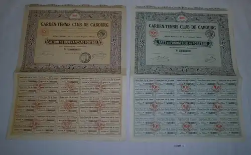 2x Aktie Garden-Tennis Club de Cabourg Paris 1919 - 1921 (127997)