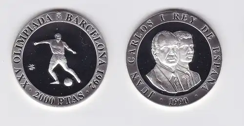2000 Pesetas Silbermünze Spanien Olympiade Barcelona 1992, 1990 (119723)