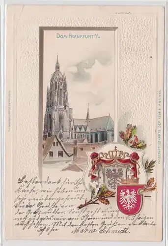 11244 Künstler AK Dom Frankfurt a/M. Passepartoutkarte Verlag A.H. John 1900