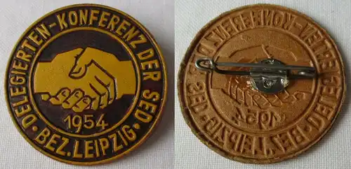 seltenes DDR Papp Abzeichen SED Delegiertenkonferenz Leipzig 1954 (123948)