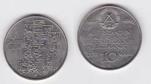DDR Gedenk Münze 10 Mark 40.Jahrestag der DDR 1989 (105049)