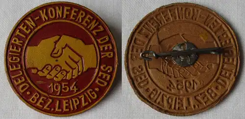 seltenes DDR Papp Abzeichen SED Delegiertenkonferenz Leipzig 1954 (114350)