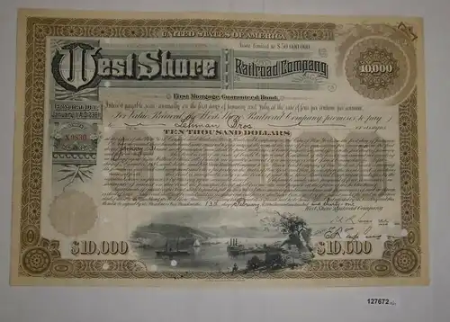 10000 Dollar Aktie West Shore Railroad Company 13. Februar 1931 (127672)