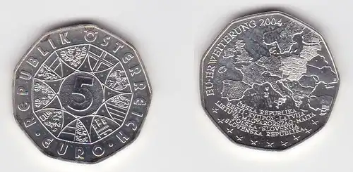 5 Euro Silber Münze Österreich 2004 EU Erweiterung Stgl. (118370)