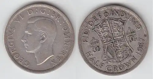 1/2 Crown Silber Münze Großbritannien 1937 (106713)