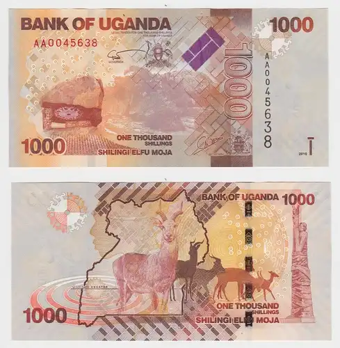 1000 Shillings Banknote Uganda 2010  Pick 49 bankfrisch UNC (152798)