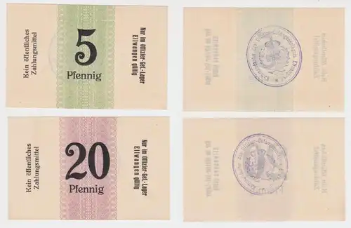 5 & 20 Pfennig Banknoten Offiziersgefangenenlager Ellwangen (153722)