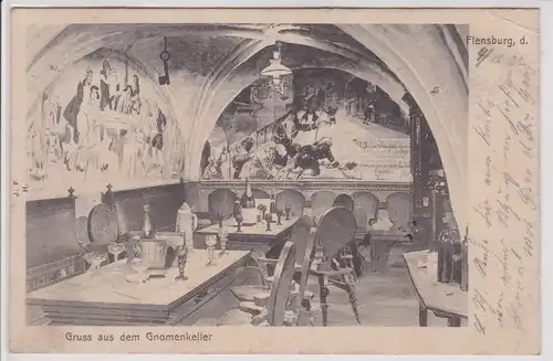 901710 Ak Gruss aus dem Gnomenkeller Flensburg 1902