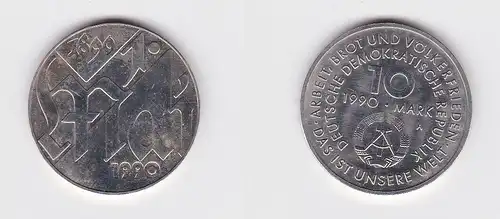 DDR Gedenk Münze 10 Mark 100.Jahre 1.Mai Feiertag 1990 (146827)