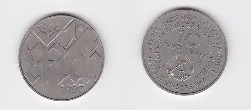 DDR Gedenk Münze 10 Mark 100.Jahre 1.Mai Feiertag 1990 (147181)