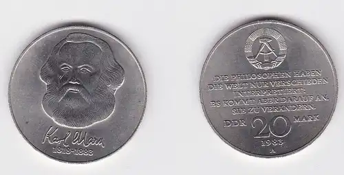 DDR Gedenk Münze 20 Mark Karl Marx 1983 (140063)