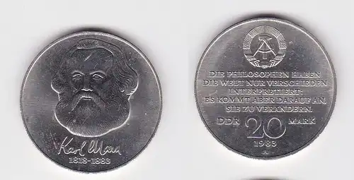 DDR Gedenk Münze 20 Mark Karl Marx 1983 (147157)