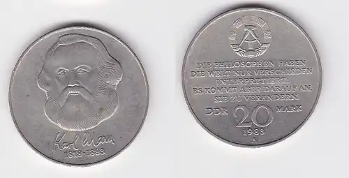 DDR Gedenk Münze 20 Mark Karl Marx 1983 (144742)