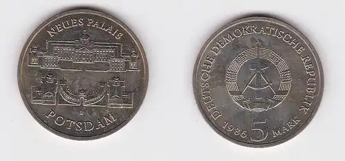 DDR Gedenk Münze 5 Mark Potsdam Neues Palais 1986 (154688)