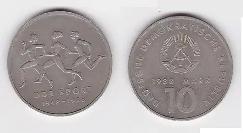 DDR Gedenk Münze 10 Mark 40 Jahre DDR Sport 1988 (154180)