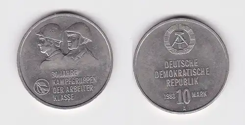 DDR Gedenk Münze 10 Mark 30 Jahre Kampfgruppen der Arbeiterklasse 1983 (147182)