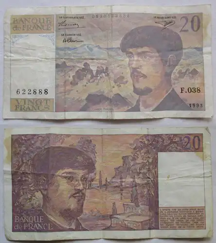 20 Franc Banknote Frankreich 1993 (100012)