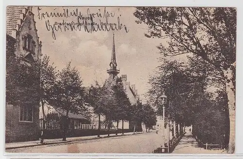 93097 AK Nauen - Brandenburger Straße, Rathaus, Straßenansicht 1922