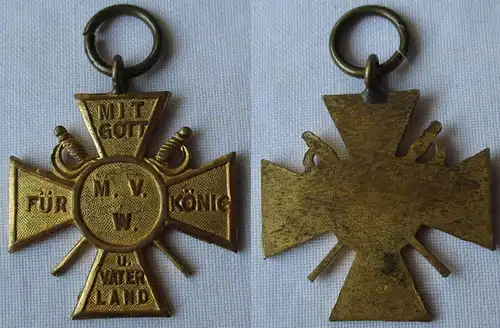Abzeichen Kreuz M.V.W. Militärverein W? Mit Gott für König u. Vaterland (162958)