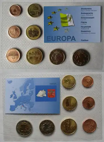 Euro Gold Collection Zypern Cyprus 2008 vergoldet 1 Cent - 2 Euro (147007)
