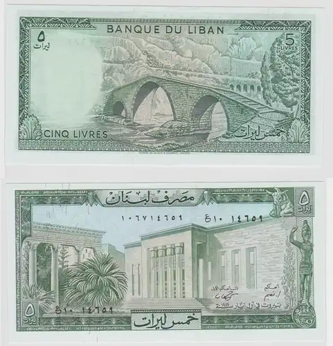 5 Livres Banknote Libanon Liban bankfrisch UNC (122011)