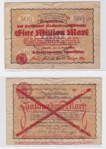 1 Million Mark Banknote Freistaat Mecklenburg Schwerin 1923 (117305)