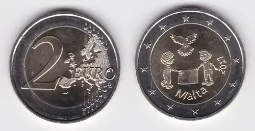 2 Euro Gedenkmünze Malta 2017 Frieden (SERIE SOLIDARITÄT) Stgl. (129691)