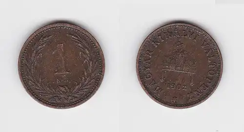 1 Filler Kupfer Münze Ungarn 1902 (134127)