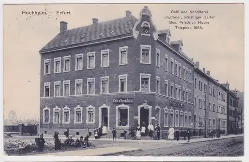 81033 Ak Hochheim Erfurt Café und Konditorei 1909
