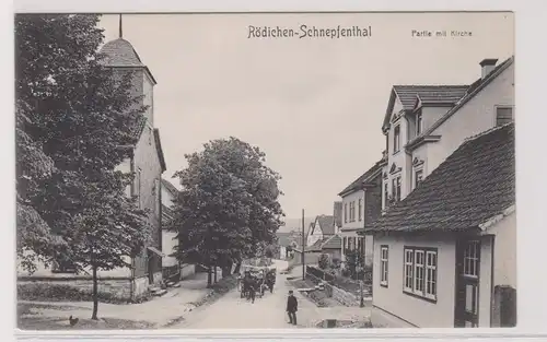 40878 Ak Rödichen Schnepfenthal Partie mit Kirche um 1910