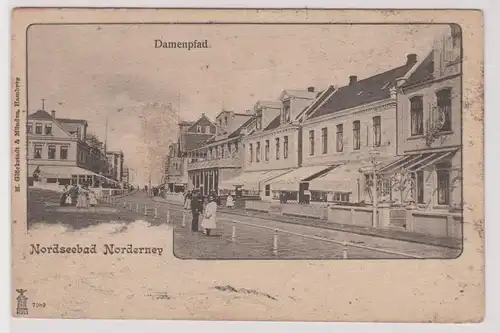 18703 Ak Nordseebad Norderney Damenpfad um 1900