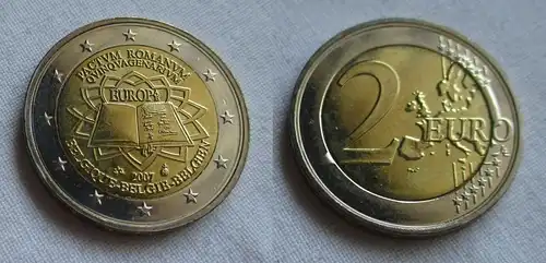 2 Euro Bi-Metall Münze Belgien 2007 50 Jahre Römische Verträge EU (158165)