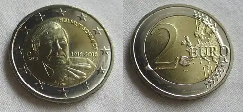 2 Euro Bi-Metall Münze Deutschland 2018 Helmut Schmidt 1918-2015 F (159308)