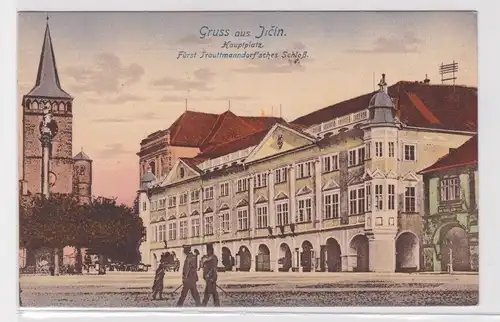 902124 Ak Gruss aus Jicin - Hauptplatz Fürst Trauttmanndorf'sches Schloss