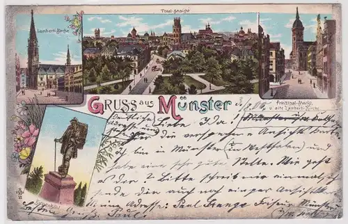 901662 Ak Lithographie Gruß aus Münster in Westfalen 1900