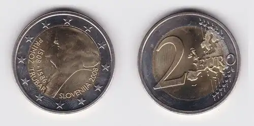 2 Euro Bi-Metall Münze Slowenien 2008 500. Geburtstag von Primoz Trubar (113534)