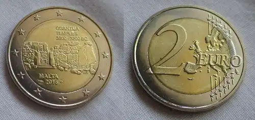 2 Euro Gedenkmünze Malta 2016 -Ggantija Tempel Stgl. (159204)