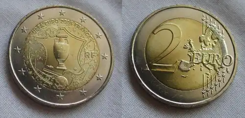 2 Euro Gedenkmünze Frankreich Fußball EM Frankreich 2016 Stgl.  (159241)