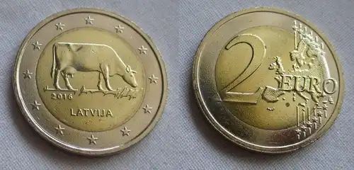 2 Euro Gedenkmünze Lettland 2016 Milchwirtschaft in Lettland Stgl. (159055)