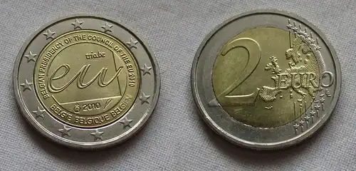 2 Euro Gedenkmünze Belgien EU Präsidentschaft 2010 Stgl.  (159432)