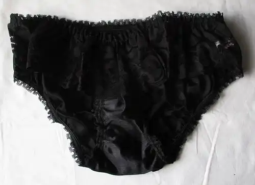 DDR Dessous Slip schwarz Spitze Dederon ungetragen Gr. 42 Marke Stretta (159717)