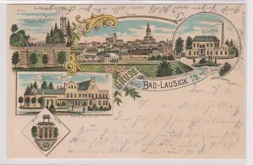 13416 Ak Lithographie Gruß aus Bad Lausick in Sachsen 1904