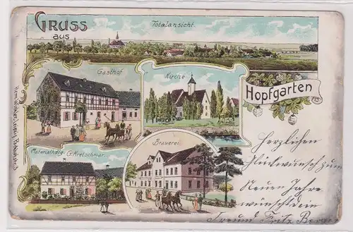 30985 Ak Lithographie Gruß aus Hopfgarten Gasthof, Brauerei usw. 1902
