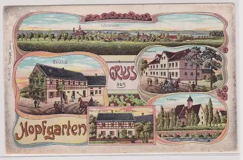 99696 Ak Lithographie Gruß aus Hopfgarten Gasthof, Brauerei, usw. 1912