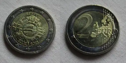 2 Euro Gedenkmünze Estland 10 Jahre Euro Bargeld 2012 Stgl. (158768)