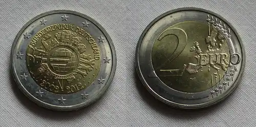 2 Euro Gedenkmünze Deutschland 10 Jahre Euro Bargeld 2012 J Stgl. (158371)